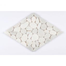 Chevron Pebbles - White Pebble Mosaic