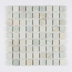 Tumbled Stone Squares - White 1" x 1"  Mosaic
