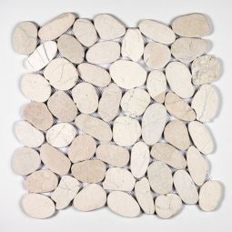 Jumbo Shaved Pebbles - White Pebble Mosaic